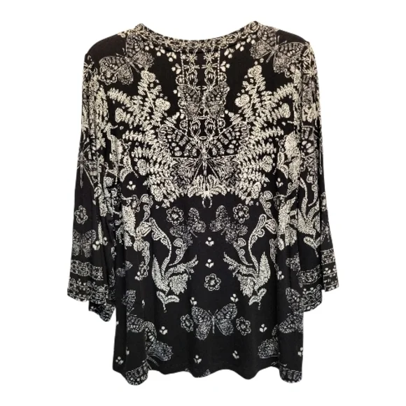 Johnny Was Los Angeles Janie Favorite Bell Sleeve Top - Size L - Picture 5 of 8